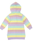 Stripe Hooded Knit Dress Blue
