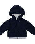 Lined Sherpa Zip Jacket Navy