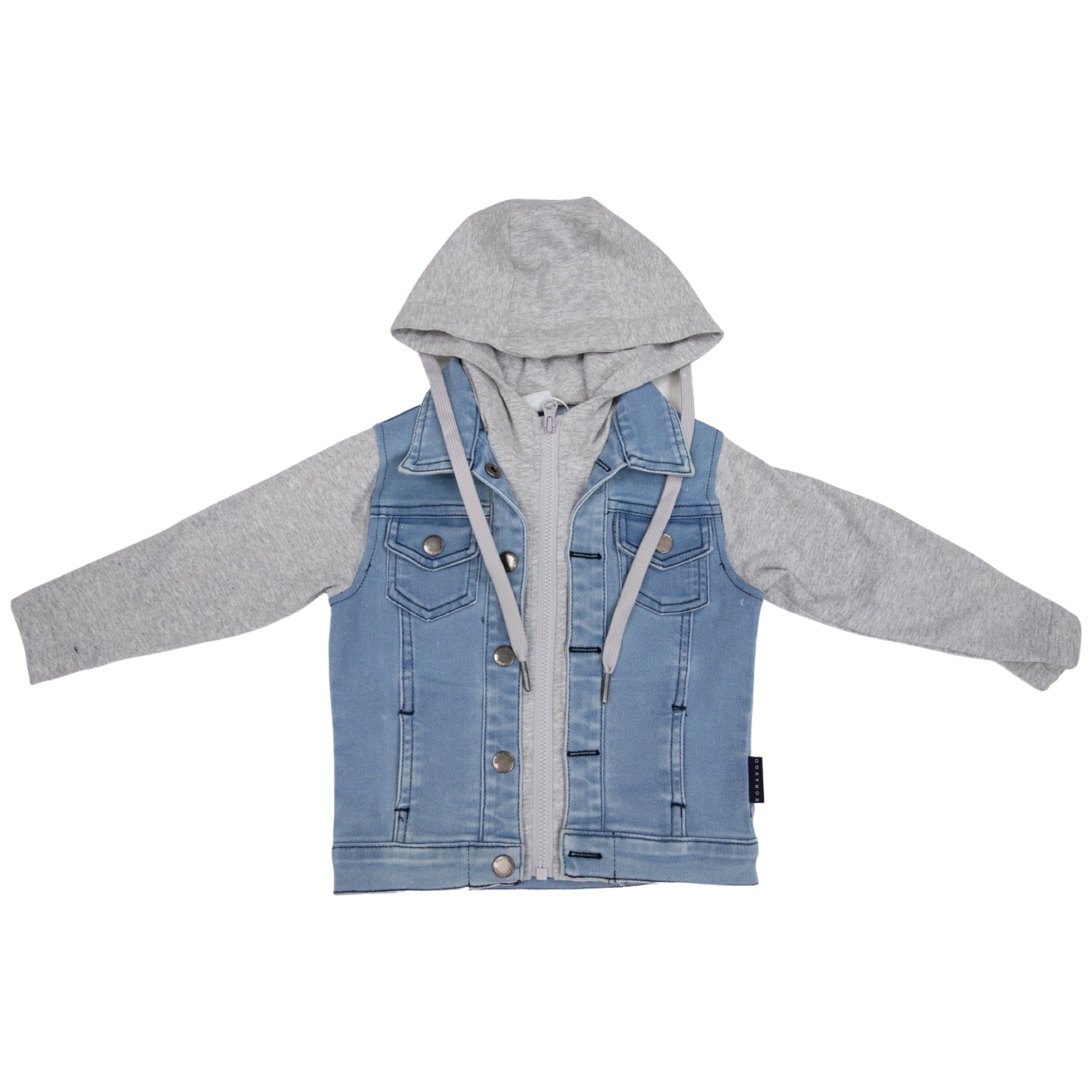 Knit hooded cheap denim jacket