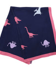 Dinosaur Knit Blanket Navy