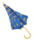 Tiger Print Umbrella Blue