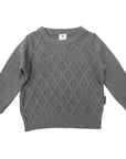 Pattern Knit Sweater Charcoal