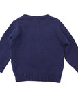 Pattern Knit Sweater Navy