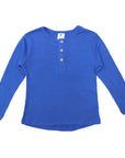 Soft Cotton Modal Henley Top Blue