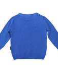 Tiger Design Knit Sweater Blue
