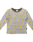Tiger Print Long Sleeve Tee Grey Marle