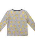 Tiger Print Long Sleeve Tee Grey Marle