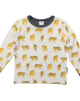 Tiger Print Long Sleeve Tee White