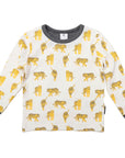 Tiger Print Long Sleeve Tee White