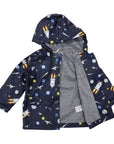 Space Rocket Raincoat Navy