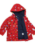 Space Rocket Raincoat Red