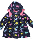 Dinosaur Colour Change Raincoat Navy