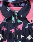Dinosaur Colour Change Raincoat Navy