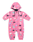 Dinosaur Colour Change Rain Suit Hot Pink