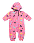 Dinosaur Colour Change Rain Suit Hot Pink
