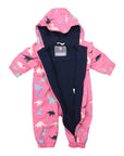 Dinosaur Colour Change Rain Suit Hot Pink