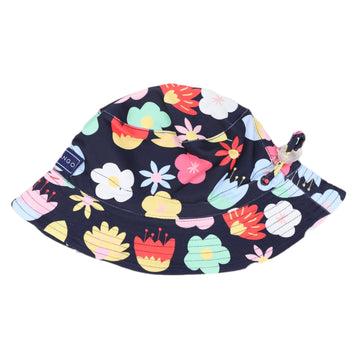 Flower Swim Sun Hat Navy