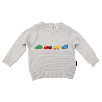 Trucks Embroidered Sweater Grey