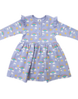 Rainbow Print Cotton Stretch Dress Blue Heron
