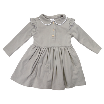 Collared Dress with Frill London Fog