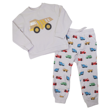 Truck Print Pyjamas Microchip Grey