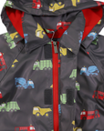 Trucks Polar Fleece Lined Raincoat Charcoal