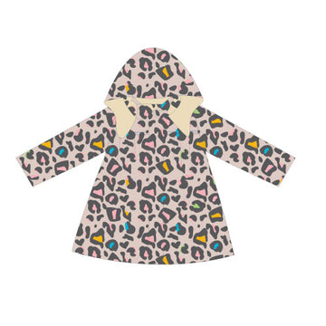 Leopard Print Sherpa Lined Raincoat Lotus