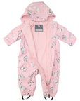 Butterfly Colour Change Terry Towelling Lined Zip Rain Suit Fairytale Pink