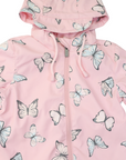 Butterfly Colour Change Terry Towelling Lined Zip Rain Suit Fairytale Pink