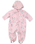 Butterfly Colour Change Terry Towelling Lined Zip Rain Suit Fairytale Pink