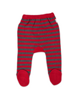 Striped Knit Legging Red/Charcoal