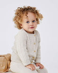 Cable Knit Cardigan Beige