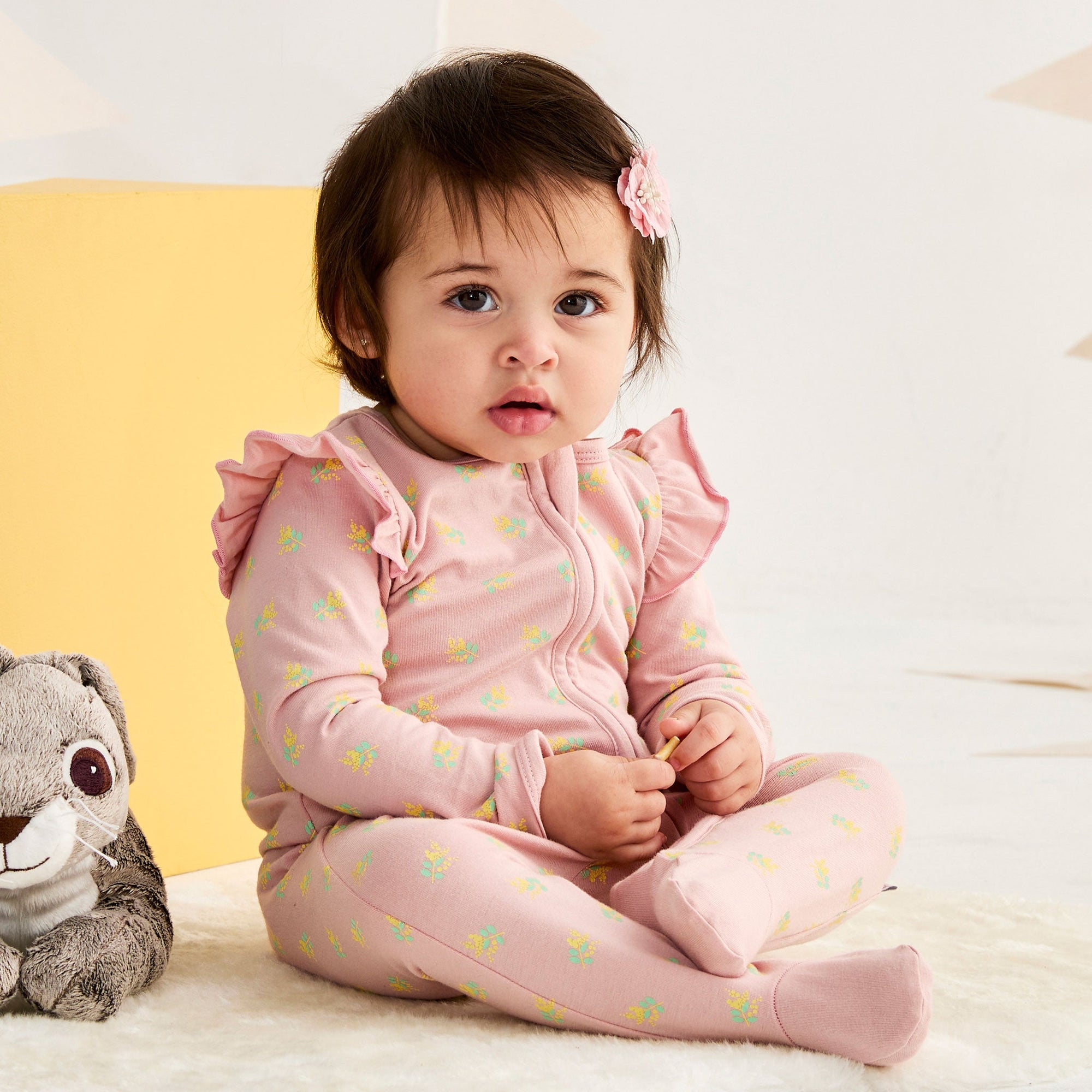 Wattle Double Zip Romper Pink