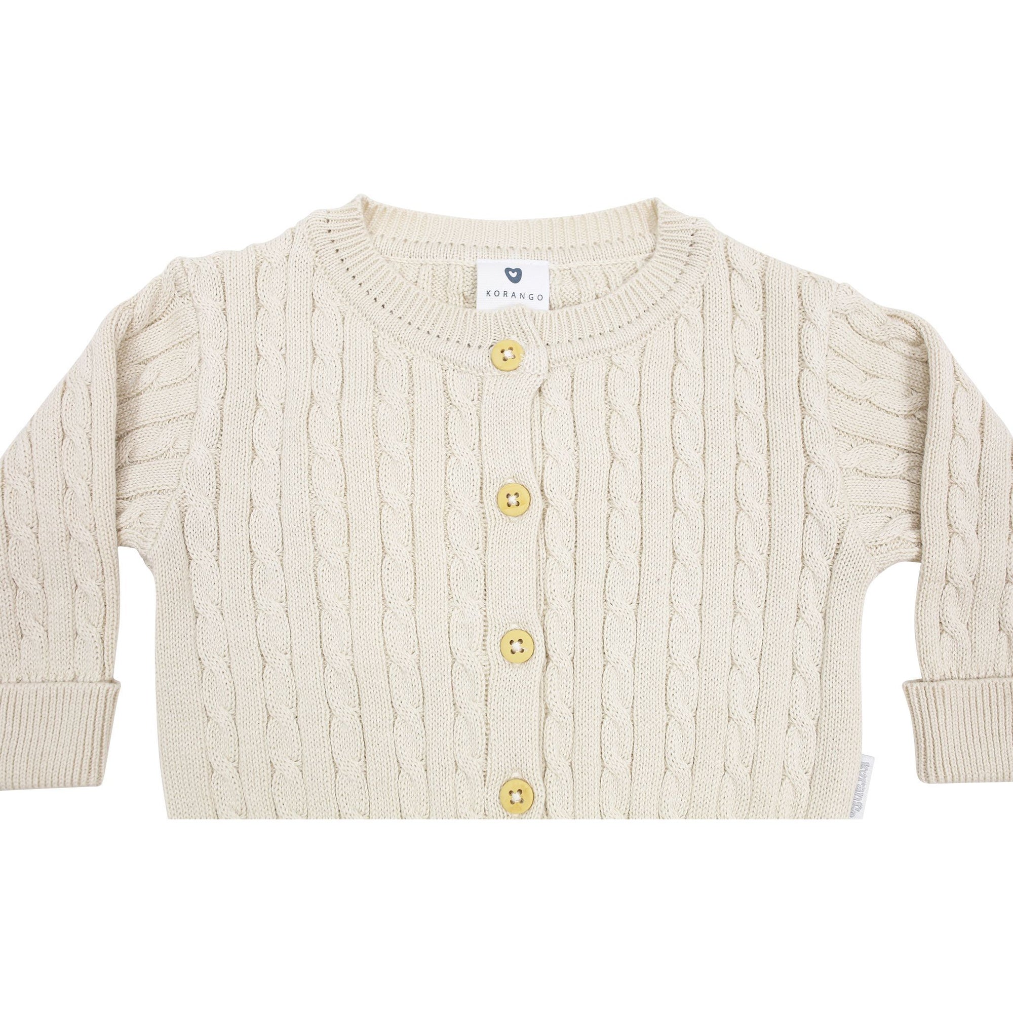 Cable Knit Cardigan Beige