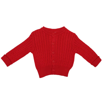 Cable Knit Jacket Red
