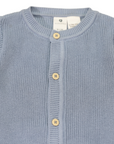 Plush Knit Romper Blue
