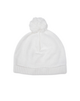 Knitted Beanie White with Pom