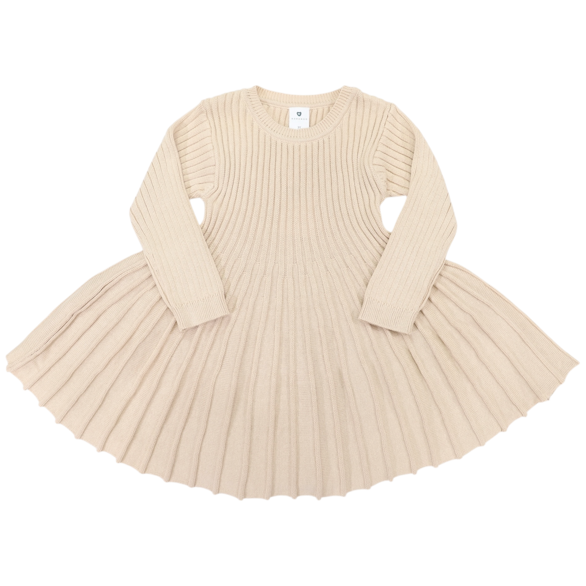 Swing Knit Dress Beige