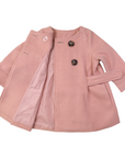 Double Breasted Satin Lined Overcoat Dusty Pink