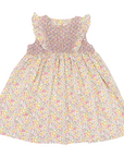 Frill Smocked Dress Yellow Floral