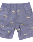 Embroidered Truck Chambray Short Dark