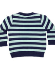 Cotton Knit Striped Sweater Green/Navy