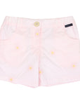 Flower Embroidered Short Light Pink