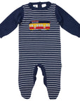 Tram Knit Romper Navy