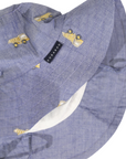 Embroidered Truck Chambray Sun Hat Dark
