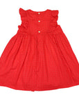 Gold Spot Frill Dress Red