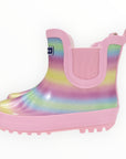 Glitter Rainbow Short Gumboot Pink