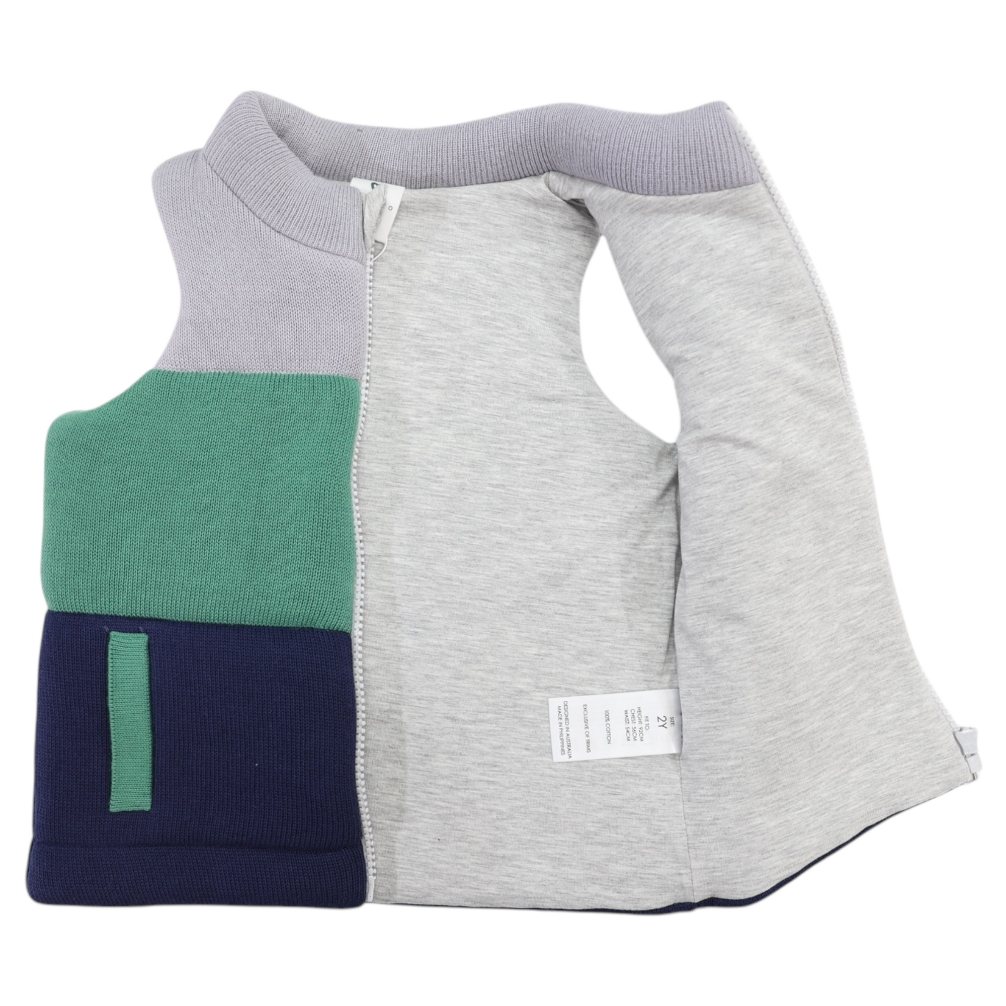 Padded Knit Vest Green