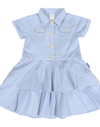 Chambray Tiered Swing Dress Light