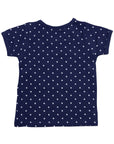 Organic Cotton Short Sleeve Top Pink Navy Spot